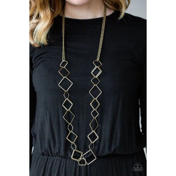 Backed Into A Corner Brass Necklace (347) - Picture 1 of 3